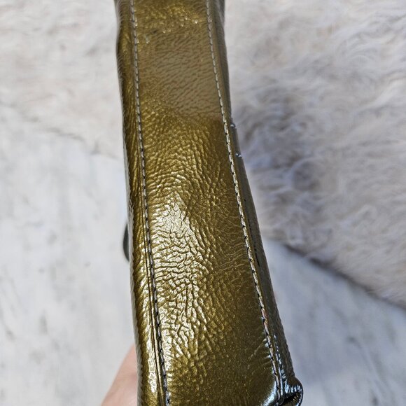 Coach Y2k Oliver Green Patent Leather Turn Lock Clutch Wristlet - Picture 12 of 12